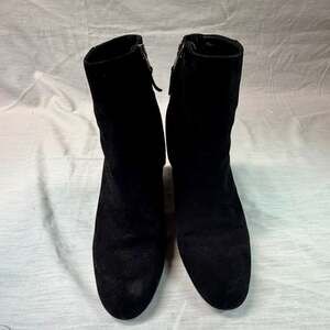 Sam Edelman Black Suede Block Heel Ankle Boots Booties Size 9M